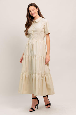 WORTH THE WAIT WOVEN MIDI DRESS - Glamourous Grace