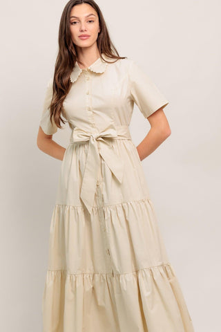 WORTH THE WAIT WOVEN MIDI DRESS - Glamourous Grace