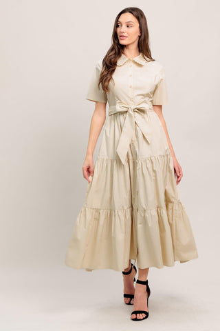 WORTH THE WAIT WOVEN MIDI DRESS - Glamourous Grace