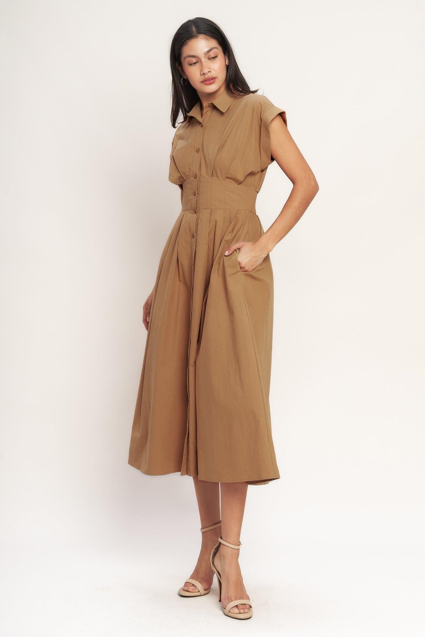 LOVE YOU MORE WOVEN MIDI DRESS - Glamourous Grace