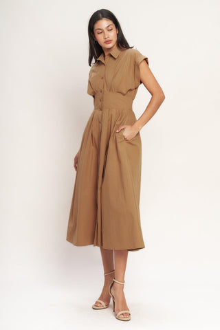 LOVE YOU MORE WOVEN MIDI DRESS - Glamourous Grace