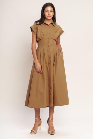 LOVE YOU MORE WOVEN MIDI DRESS - Glamourous Grace