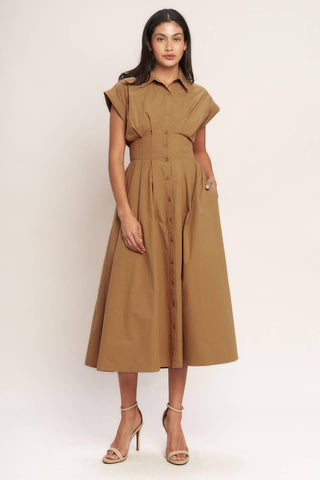 LOVE YOU MORE WOVEN MIDI DRESS - Glamourous Grace