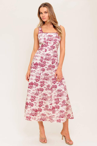 MOJITO MOOD BERRY WOVEN MIDI DRESS - Glamourous Grace