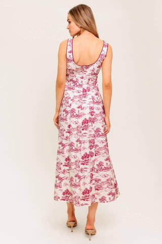 MOJITO MOOD BERRY WOVEN MIDI DRESS - Glamourous Grace