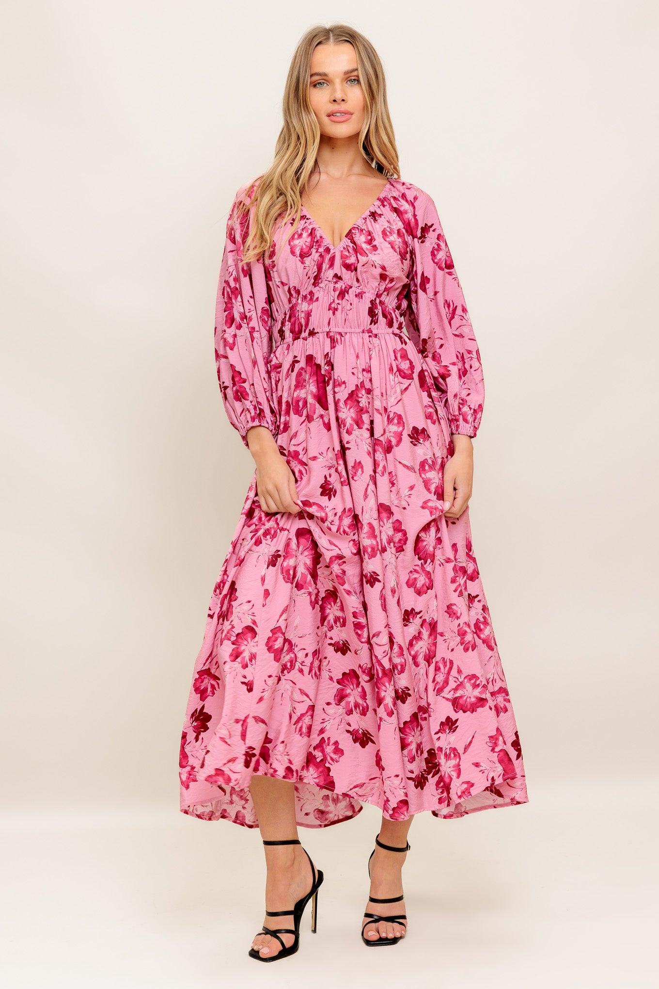 HONEY BUN MOUVE WOVEN MIDI DRESS - Glamourous Grace