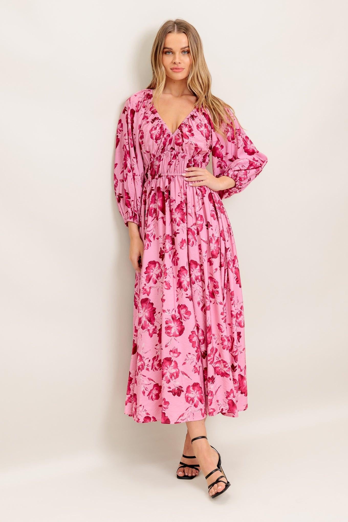 HONEY BUN MOUVE WOVEN MIDI DRESS - Glamourous Grace