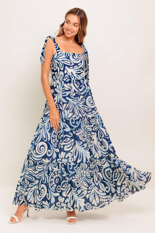 ISLAND SERENADE NAVY WOVEN MAXI DRESS - Glamourous Grace