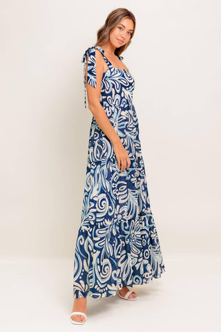 ISLAND SERENADE NAVY WOVEN MAXI DRESS - Glamourous Grace