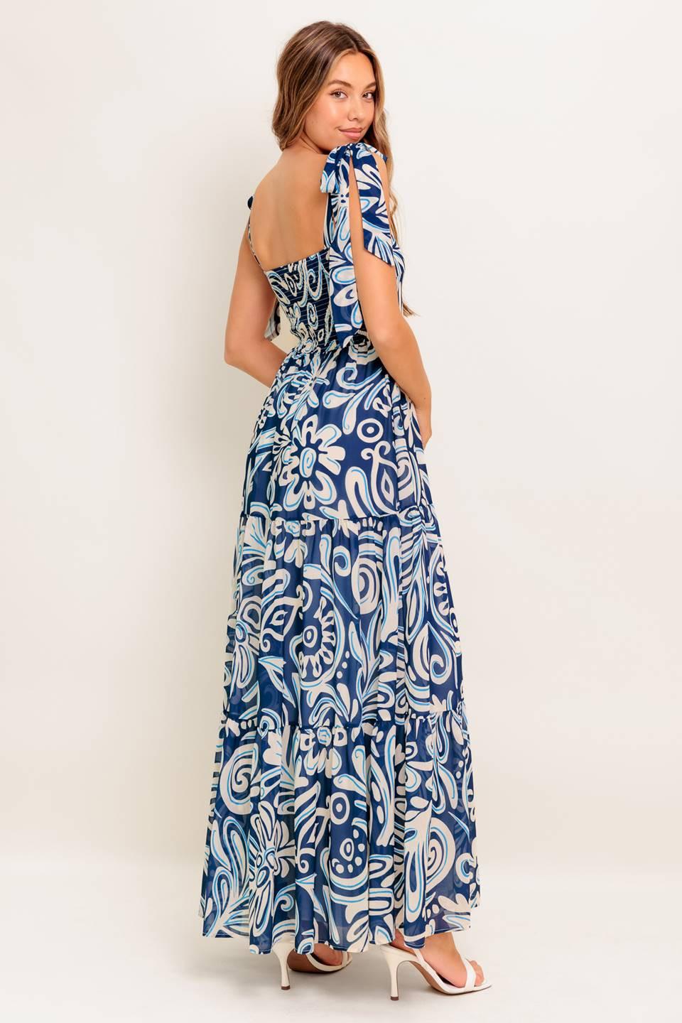 ISLAND SERENADE NAVY WOVEN MAXI DRESS - Glamourous Grace
