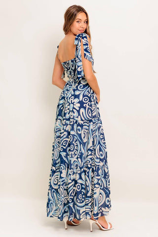 ISLAND SERENADE NAVY WOVEN MAXI DRESS - Glamourous Grace