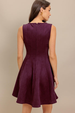 WINE IN THE SUN FAUX SUEDE MINI DRESS - Glamourous Grace