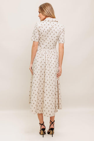CANDY KISS BEIGE WOVEN MIDI DRESS - Glamourous Grace