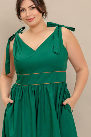 FOREST CHARM WOVEN COLOR BLOCKED MIDI DRESS - Glamourous Grace