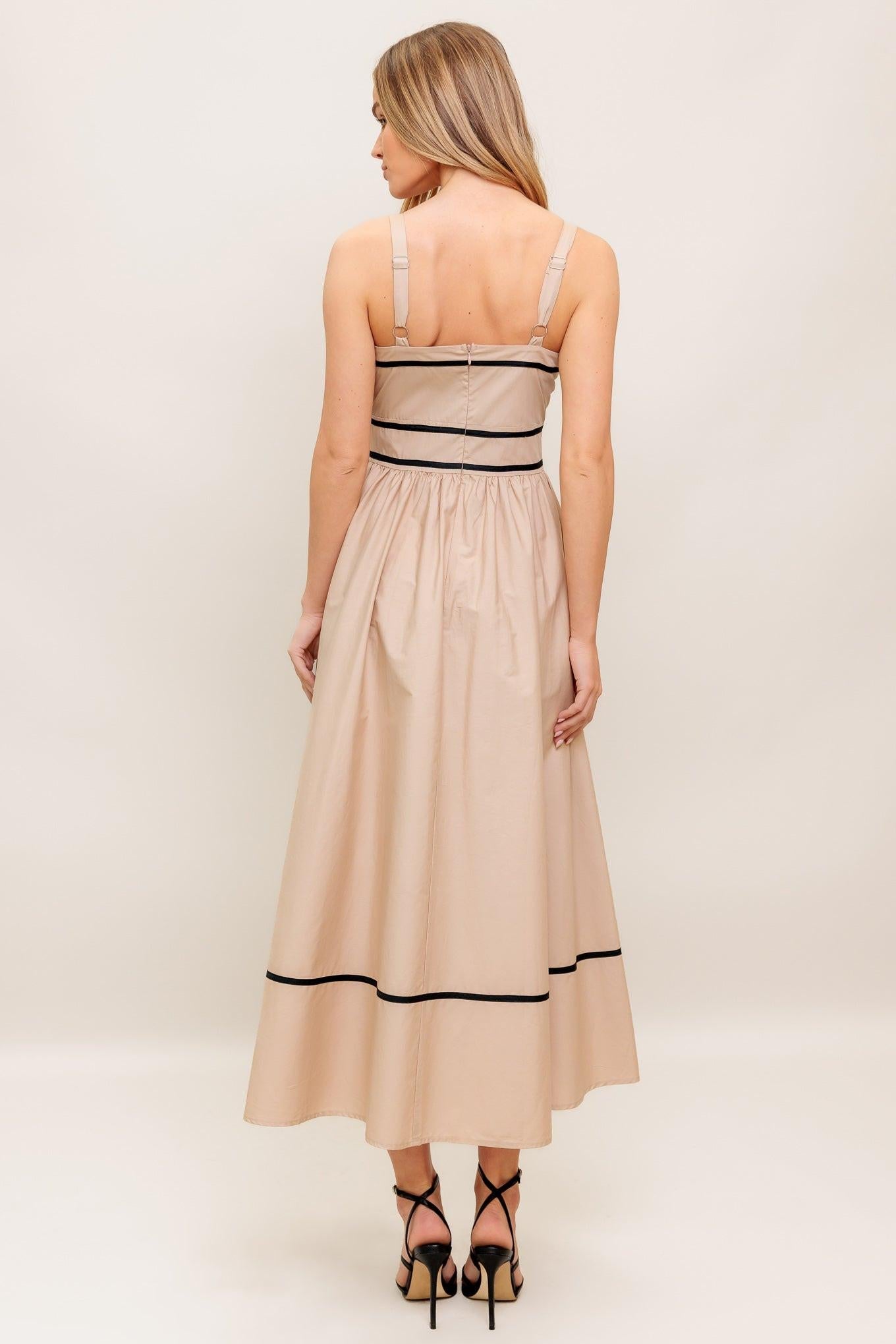 QUIET LUXE STRAP WOVEN MIDI DRESS - Glamourous Grace