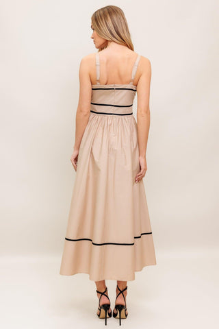 QUIET LUXE STRAP WOVEN MIDI DRESS - Glamourous Grace
