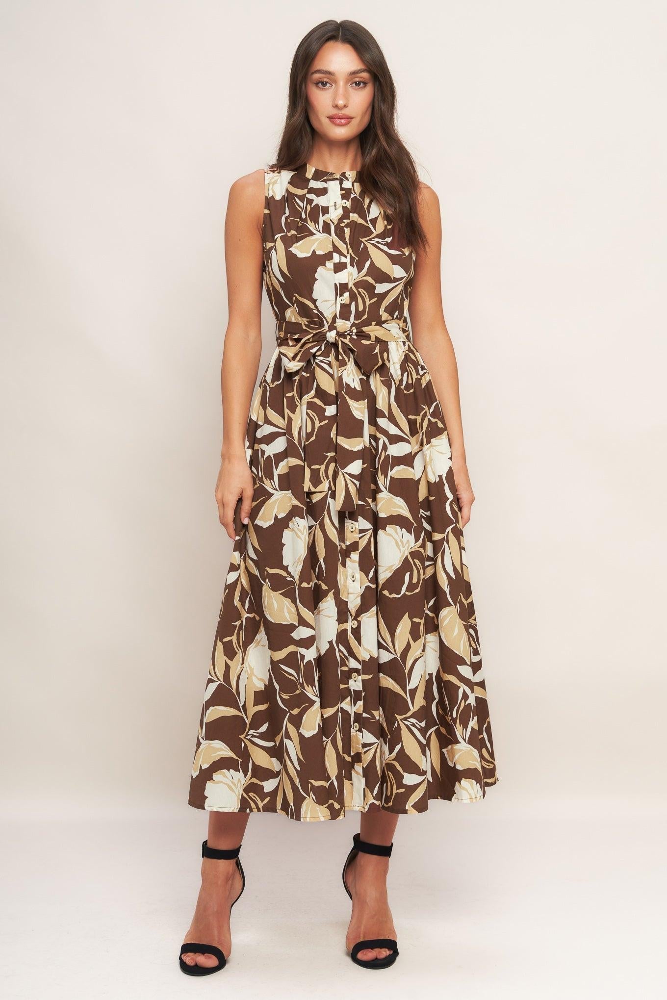 ELEGANT BLOOM WOVEN MIDI DRESS - Glamourous Grace