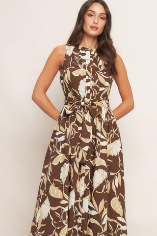 ELEGANT BLOOM WOVEN MIDI DRESS - Glamourous Grace