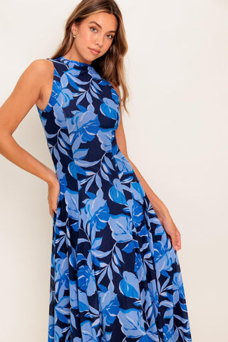 MIDNIGHT BLOOM WOVEN MIDI DRESS - Glamourous Grace