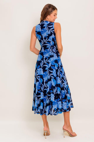 MIDNIGHT BLOOM WOVEN MIDI DRESS - Glamourous Grace