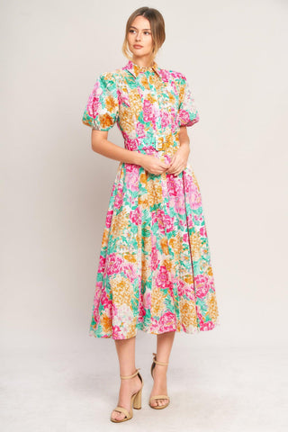 BLOOMING GARDEN WOVEN MIDI DRESS - Glamourous Grace