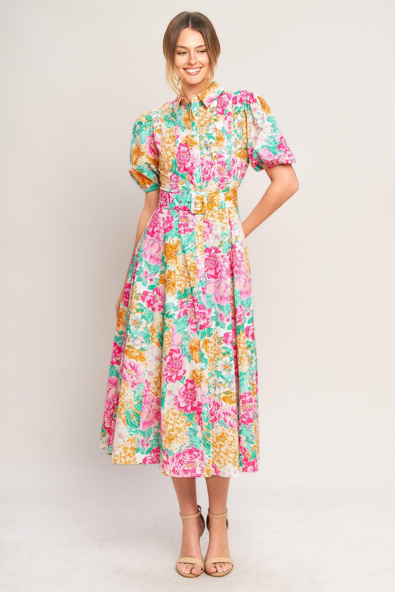 BLOOMING GARDEN WOVEN MIDI DRESS - Glamourous Grace