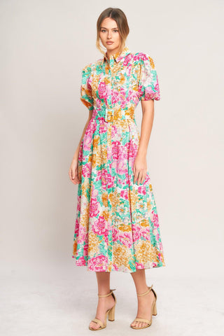 BLOOMING GARDEN WOVEN MIDI DRESS - Glamourous Grace