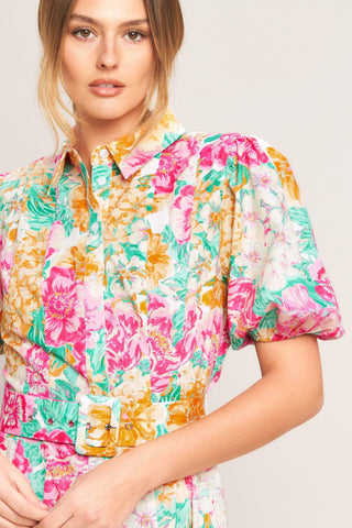 BLOOMING GARDEN WOVEN MIDI DRESS - Glamourous Grace