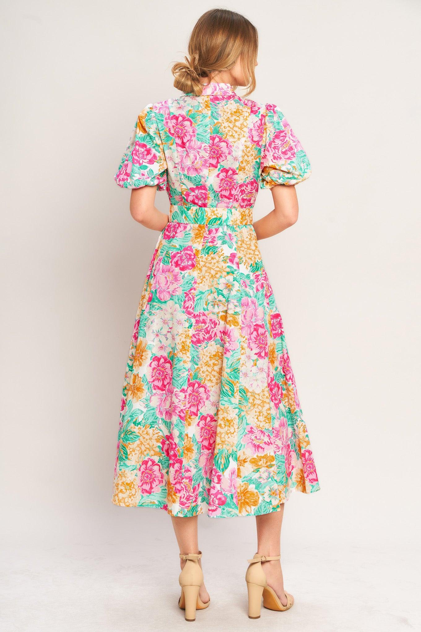 BLOOMING GARDEN WOVEN MIDI DRESS - Glamourous Grace