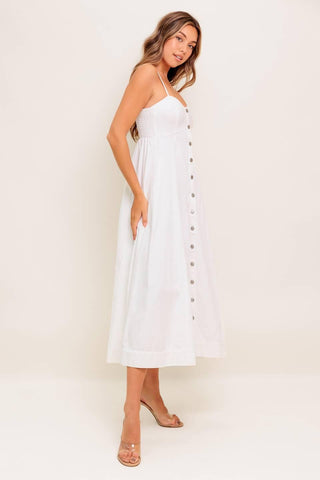 NATURE’S TOUCH WHITE WOVEN MIDI DRESS - Glamourous Grace
