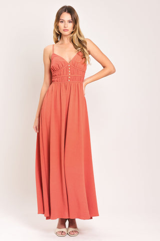 CORAL BLOSSOM WOVEN MAXI DRESS - Glamourous Grace