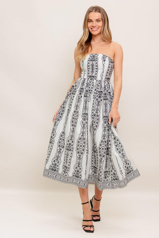 SUMMER SILHOUETTE WOVEN MIDI DRESS - Glamourous Grace