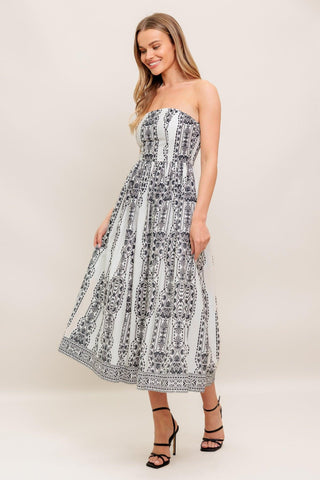 SUMMER SILHOUETTE WOVEN MIDI DRESS - Glamourous Grace