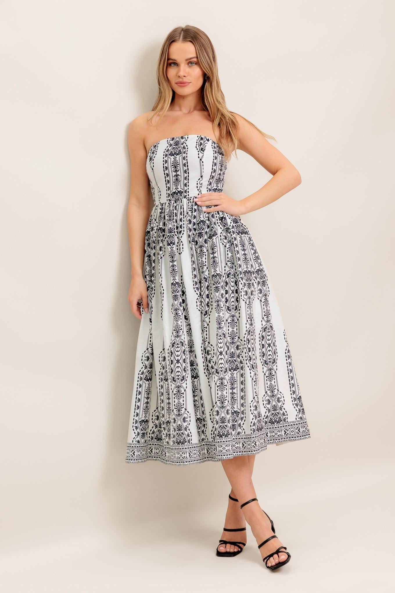 SUMMER SILHOUETTE WOVEN MIDI DRESS - Glamourous Grace