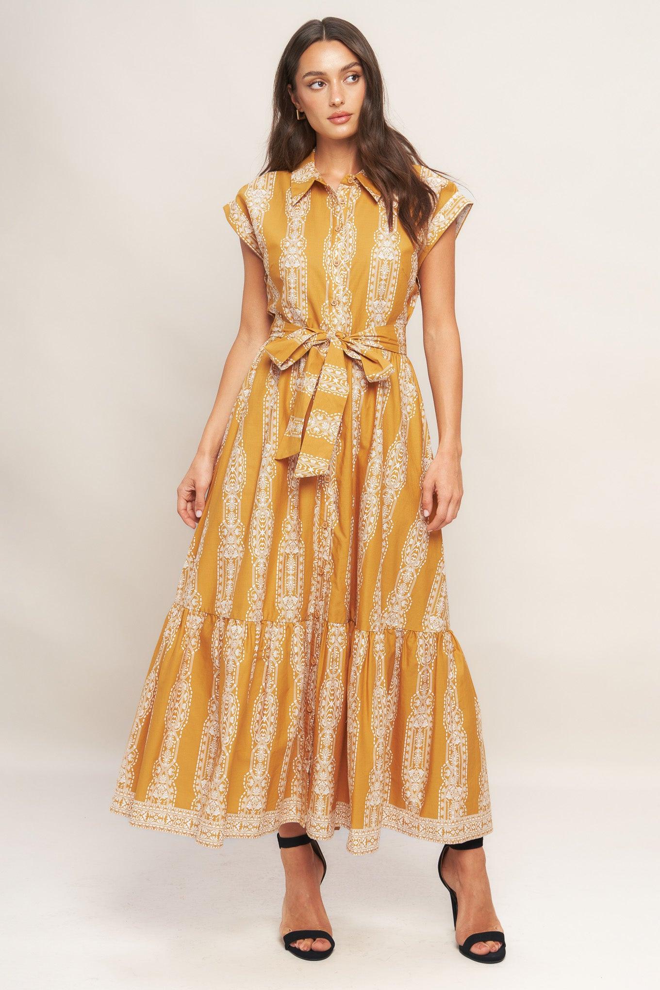 DESERT BLOOM WOVEN MIDI DRESS - Glamourous Grace