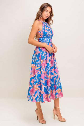 SUN-KISSED FLOWER WOVEN MIDI DRESS - Glamourous Grace