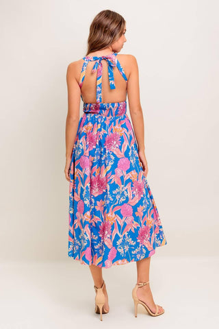 SUN-KISSED FLOWER WOVEN MIDI DRESS - Glamourous Grace