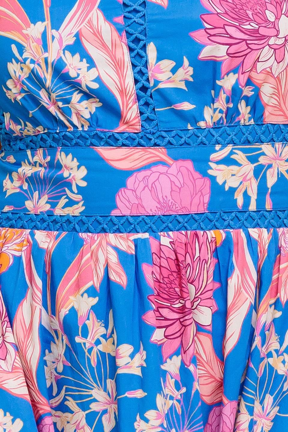 SUN-KISSED FLOWER WOVEN MIDI DRESS - Glamourous Grace