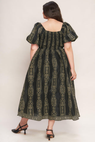 VINTAGE SQUARE WOVEN MIDI DRESS - Glamourous Grace