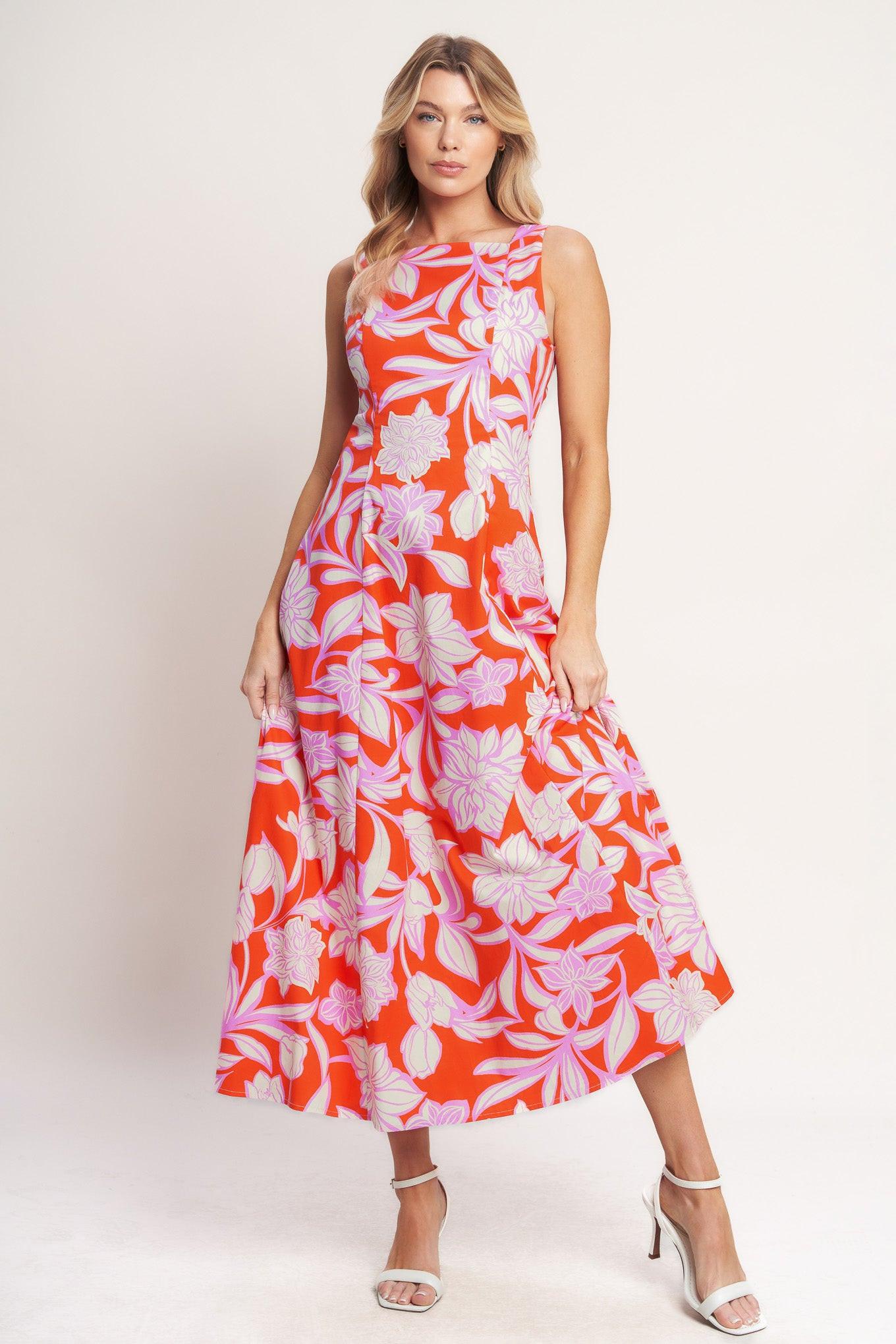 PALM ROMANCE WOVEN MIDI DRESS - Glamourous Grace
