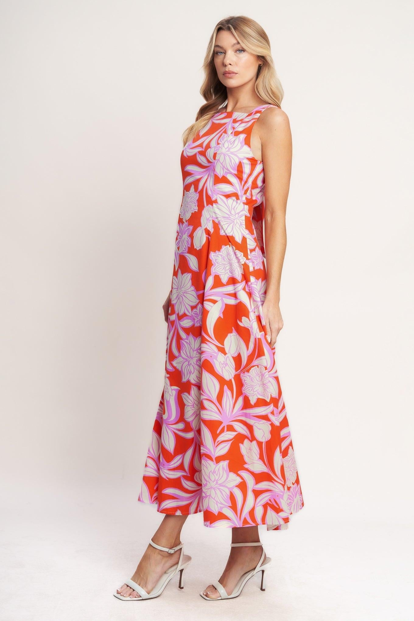 PALM ROMANCE WOVEN MIDI DRESS - Glamourous Grace