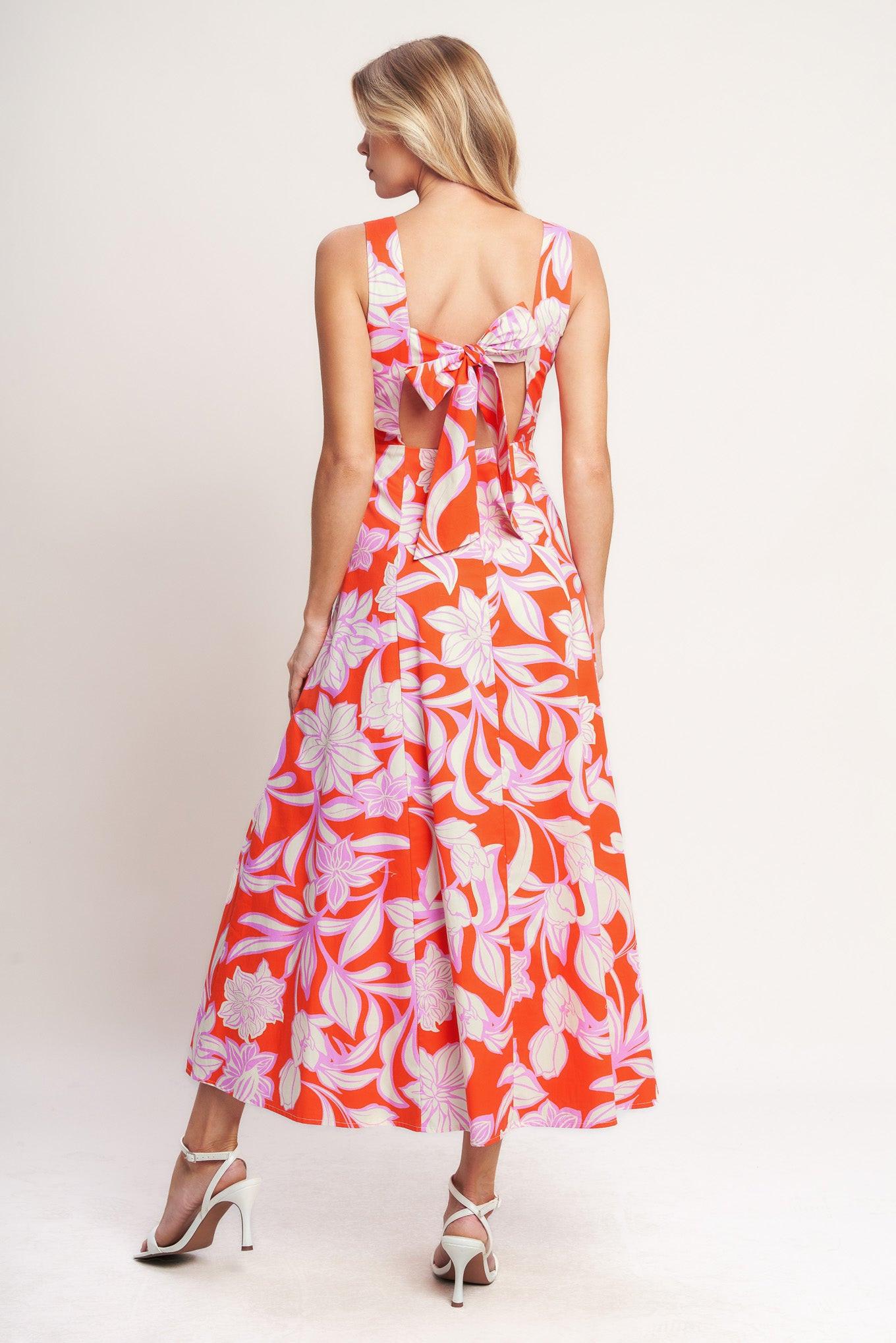PALM ROMANCE WOVEN MIDI DRESS - Glamourous Grace