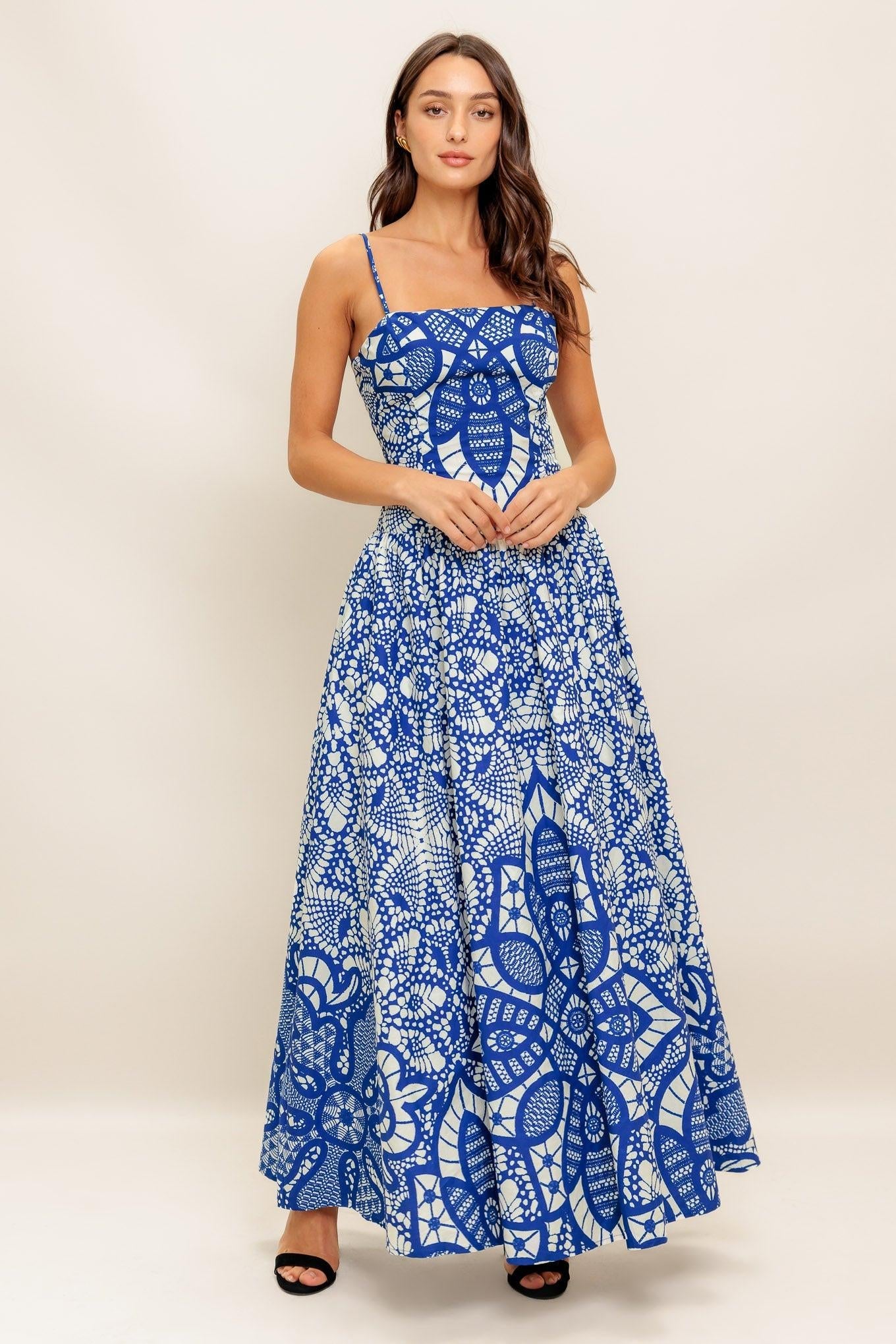 SEA ORNAMENT WOVEN ANKLE DRESS - Glamourous Grace