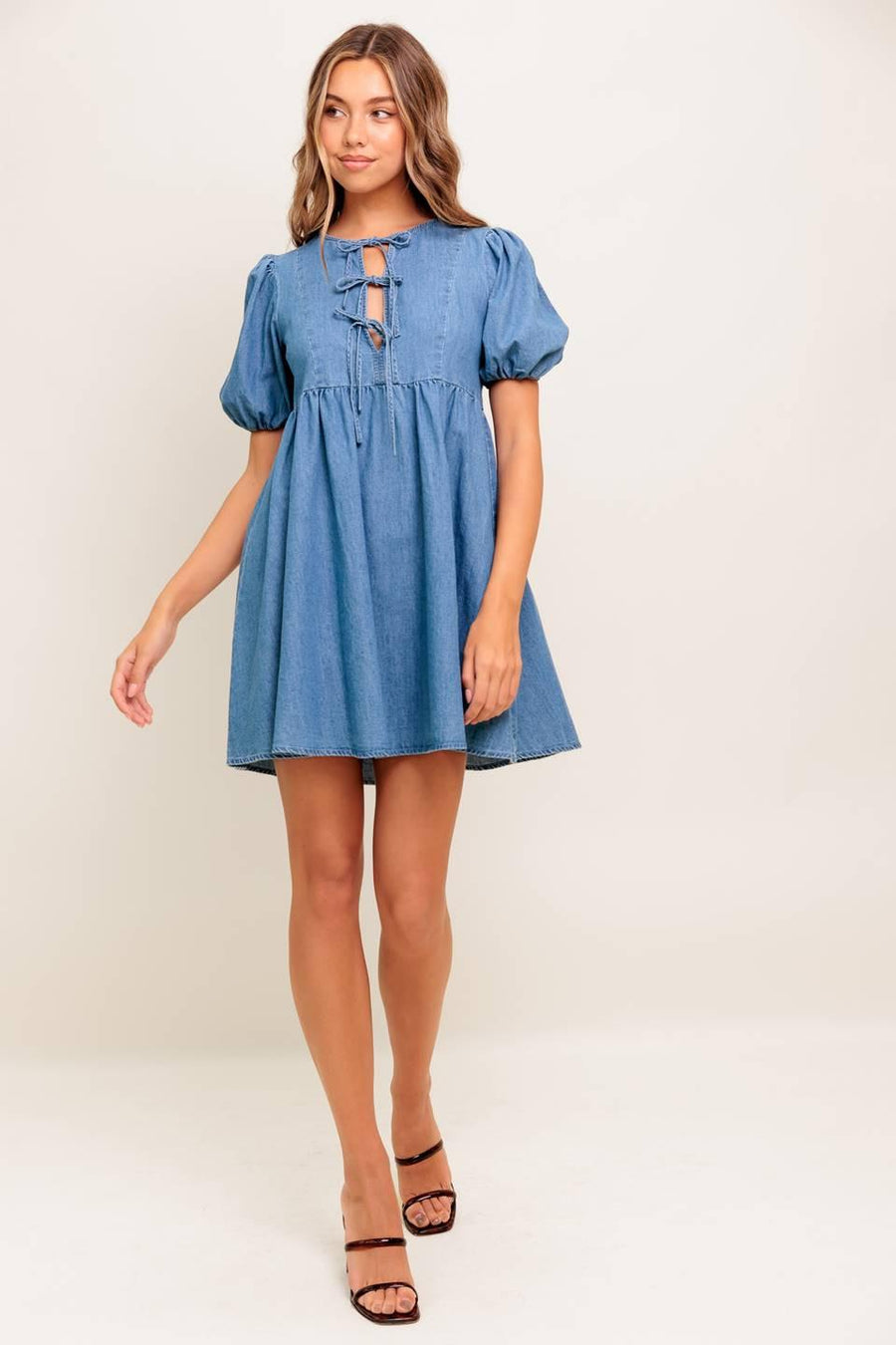 SUNSET GETAWAY DENIM MINI DRESS - Glamourous Grace