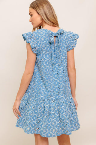 CUPCAKE SMILE WOVEN EYELET BABYDOLL DRESS - Glamourous Grace