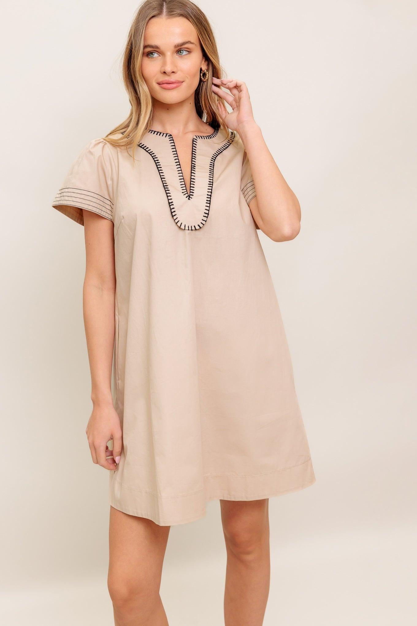 CALM SILHOUETTE WOVEN MINI DRESS - Glamourous Grace