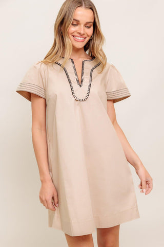 CALM SILHOUETTE WOVEN MINI DRESS - Glamourous Grace