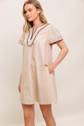 CALM SILHOUETTE WOVEN MINI DRESS - Glamourous Grace