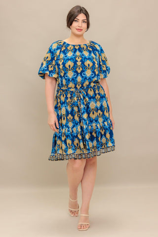 BAROQUE BREEZE WOVEN MINI DRESS - Glamourous Grace