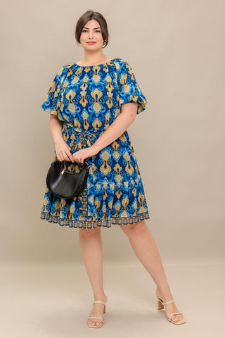 BAROQUE BREEZE WOVEN MINI DRESS - Glamourous Grace
